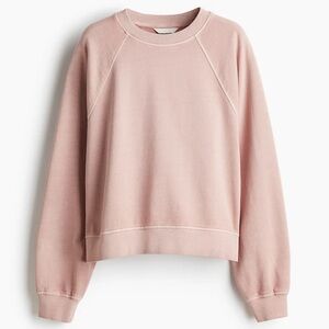 Zara Dusty Pink Fleece-Lined Crewneck Sweater